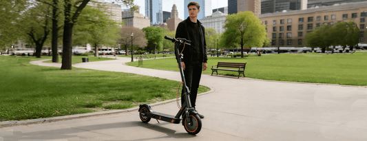 TODIMART electric scooter parked on a modern European city street