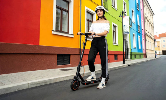 TODIMART road legal electric scooter rider commuting in modern city
